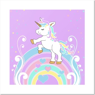 Heart Rainbow Unicorn - Isolated Posters and Art